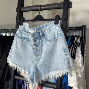 New Good American Good American Bombshell Shorts with Exposed Button Fly